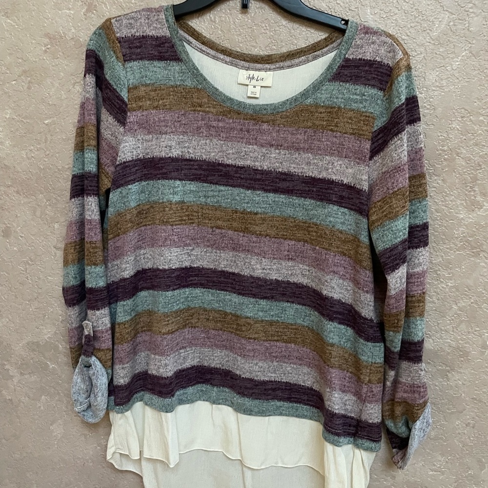 Style & Co. Multicolor Knit Top size Small